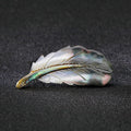 Green Silver Tone Abalone Shell Shell Metal Brooch Pin 5.7 x 3.2 cm view 3