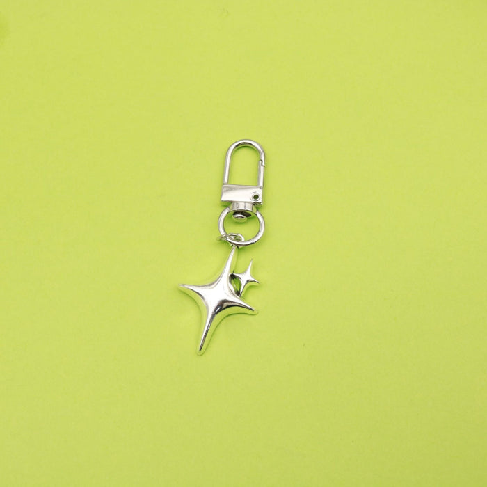 Stainless Steel Moon And Star Keychain For Gift