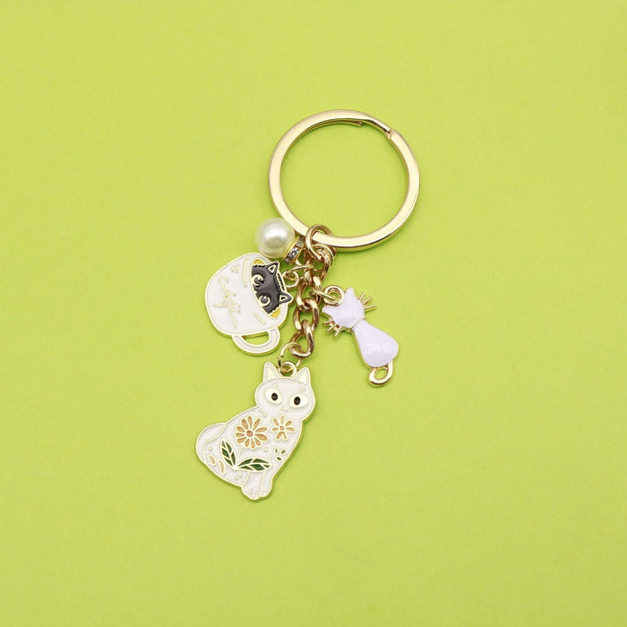 Metal Mini Cat Keychain Cute Car Bag Charm