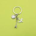 Zinc Alloy Travel Airplane Globe Tower Keychain Car Key Ring view 1