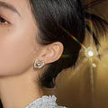 New Heart Hollow Design Stud Earrings, Niche Korean Style Elegant Women's Fashion Jewelry view 3