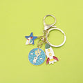 Metal Cartoon Astronaut Planet Keychain Car Key Ring Gift view 1