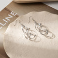 Elegant Twisted Geometric Hollow Alloy Metal Double Spiral Drop Hook Fashion Dangle Earrings view 4