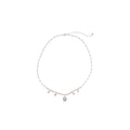 Faux Pearl Zircon Round Floral Lace Pendant Necklace Bracelet Jewelry Set Elegant Light Luxury Style view 5