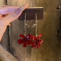 Silver Pin Metal Enamel Flower Pendant Drop Earrings For Women Light Luxury Fashion Jewelry view 2