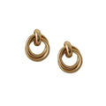 Light Luxury Matte Metal Geometric Circle Stud Earrings For Women With Steel Posts view 5