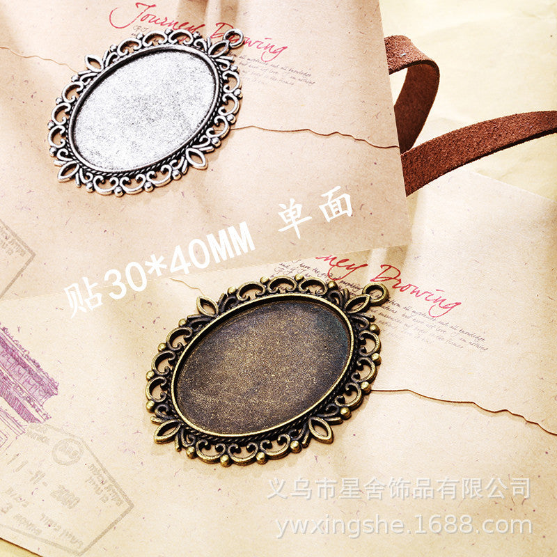 30×40mm Oval Alloy Cabochon Tray Bezel Setting Pendant Base