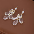Elegant Luxury Rhinestone Crystal Water Drop Chandelier Dangle Earrings For Women With Alloy Silver Pin Earrings view 3