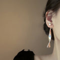 Matte Metal Wavy Ribbon Stud Earrings Geometric Round Square Elegant Western Style Jewelry view 4
