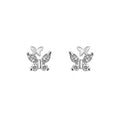 Light Luxury Alloy Zircon Butterfly Stud Earrings With Silver Pins For Minimalist Daily Style view 5