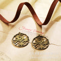 Vintage Double-Sided Bird and Floral Round Charm Pendant, 32mm