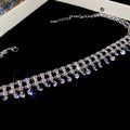 Luxury Alloy Zircon Tassel Pendant Necklace Geometric Full Rhinestone Sparkling Collarbone Choker view 4