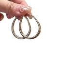 Minimalist Metal Hoop Earrings With Silver Posts Geometric Round Cool Style Ear Jewelry view 5