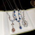 Rhinestone Geometric Circle Teardrop Pendant Alloy Necklace Elegant Light Luxury Choker view 2