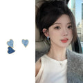 Enamel Heart Asymmetric Alloy Clip-on Earrings Fresh Sweet Minimalist Fashion Ear Jewelry view 2