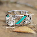 Hollow Metal Ring For Women, 3D Oil Painting Design Six Prong Setting Slanted Stripe Finger Ring view 4