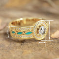 Women's Ethnic Vintage Artistic Ring With Micro Paved Zircon And Enamel Oil Drop Detail view 4