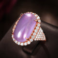Purple Imitation Moonstone Princess Ring For Women, Elegant Luxury Fashion Jewelry view 3