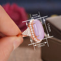 Purple Imitation Moonstone Princess Ring For Women, Elegant Luxury Fashion Jewelry view 4