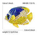 Premium Alloy Rhinestone Ocean Fish Brooch Pin For Fashion Clothing view 6