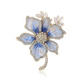 Alloy Rhinestone Enamel Flower Brooch Pin For Fashion Clothing Decor view 1