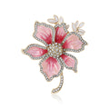 Alloy Rhinestone Enamel Flower Brooch Pin For Fashion Clothing Decor view 2
