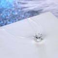 Clear Square Crystal Invisible-Line Necklace with Four-Prong Setting view 4