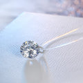 Clear Round Crystal Drop Invisible-Line Necklace with Silver Tone Loop view 3