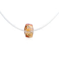Amber Faceted Barrel Crystal Invisible-Line Necklace with Silver Tone Findings view 1