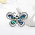 Aqua Silver Tone Abalone Shell Shell Metal Brooch Pin view 3