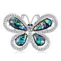 Aqua Silver Tone Abalone Shell Shell Metal Brooch Pin view 1