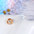 Amber Faceted Barrel Crystal Invisible-Line Necklace with Silver Tone Findings view 5