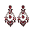 Light Luxury Copper Oval Teardrop Rhinestone Pendant Drop Earrings For Elegant Fashion Style view 5
