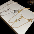 Metal Butterfly Tassel Chain Open Cuff Bangle European Style Fashion Arm Bracelet view 4