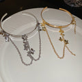 Metal Butterfly Tassel Chain Open Cuff Bangle European Style Fashion Arm Bracelet view 2