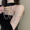 Metal Butterfly Tassel Chain Open Cuff Bangle European Style Fashion Arm Bracelet view 1