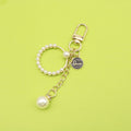 Metal Pearl Heart Keychain Bag Charm view 1