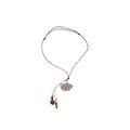 Ethnic Style Braided Cord Sweater Necklace With Hollow Wood Ginkgo Alloy Pendant view 5