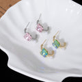 Colorful Crystal Butterfly Pearl Drop Alloy Stud Hoops Spring Summer Rhinestone Girls Fashion Earrings view 4