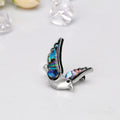 Black Silver Tone Abalone Shell Shell Metal Brooch Pin 2.9 x 3.3 cm view 5