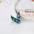 Black Silver Tone Abalone Shell Shell Metal Brooch Pin 2.9 x 3.3 cm view 3