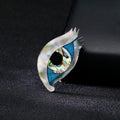 Blue Silver Tone Abalone Shell Shell Metal Brooch Pin view 4