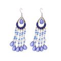 Vintage Ethnic Rhinestone Teardrop Glass Tassel Drop Earrings With Hook view 5