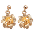 Chic Alloy Flower Leaf Tassel Drop Earrings With Silver Pin, Minimalist Light Luxury Fashion Jewelry view 5