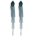 Copper Rhinestone Jellyfish Tassel Drop Earrings With Silver Pin Geometric European Style view 5