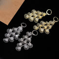 Luxury Alloy Rhinestone Scallop Shell Chandelier Drop Earrings For Women Elegant Fashion Earrings view 2