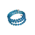 Fresh Style Crystal Geometric Round Bead Triple Layer Open Bangle view 5