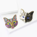 Alloy Enamel Rhinestone Fox Head Brooch For Men And Women view 3