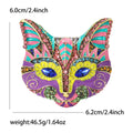 Alloy Enamel Rhinestone Fox Head Brooch For Men And Women view 5