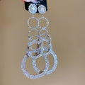 Copper Round Rhinestone Tassel Drop Earrings With Silver Posts Luxury European Style view 2